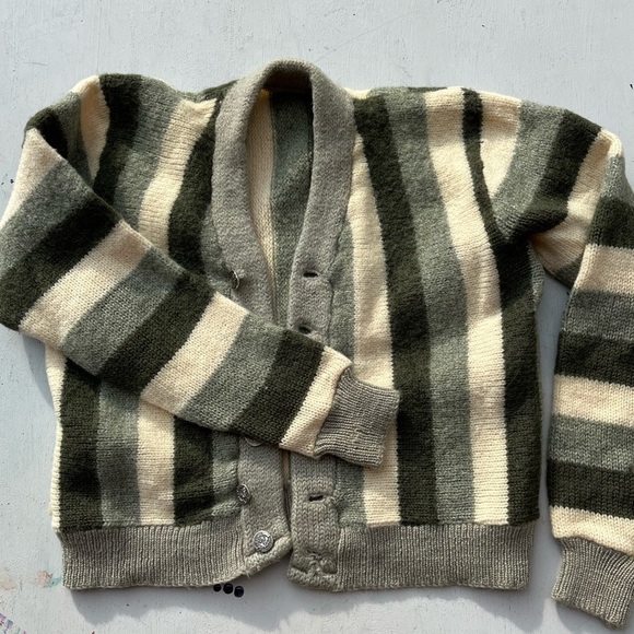 Women's Cardigan Multicolor Striped Button NO SIZE Cottagecore Preppy City Farm - Picture 5 of 11